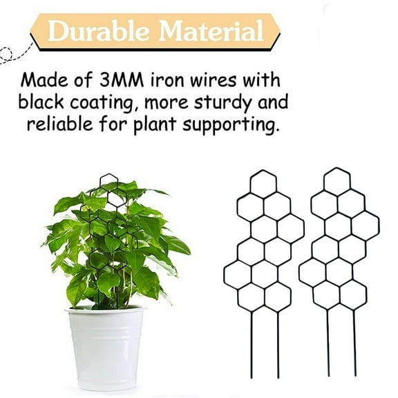 TaTaai 6Pcs Small Trellis for Potted Plants, Plant Trellis for Climbing Plants Indoor Pot Honeycomb Shape Lattice for Ivy Vines Houseplants Flower