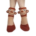 thumbnail image 2 of ZAXARRA Chaussettes Décontractées pour Femmes Hiver Automne, Style Animal Patchwork Antidérapant Chaussettes de Sol, 2 of 9