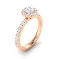 thumbnail image 3 of Certified G/I2 1 Carat TW Diamond Halo Set Engagement Ring in 10k Rose Gold, 3 of 5