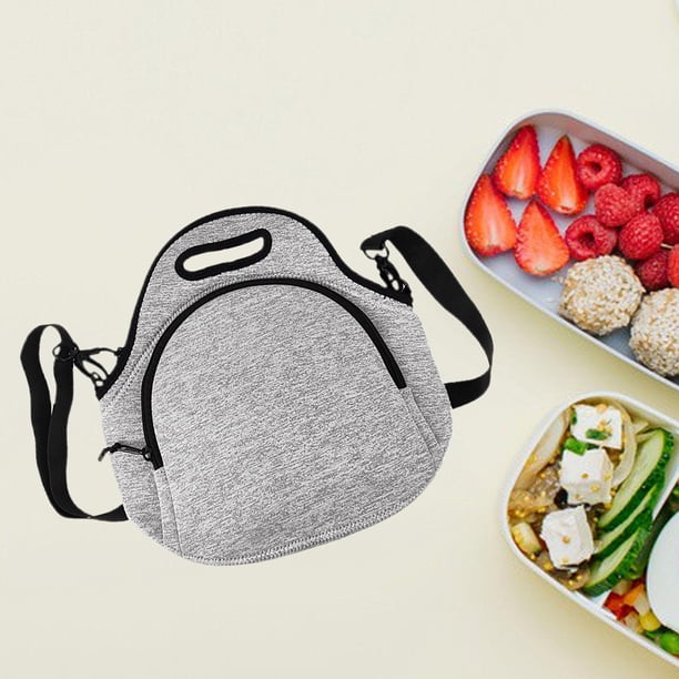 Bolsa de almuerzo aislada tamaño perfecto resistente refrigerador almuerzo bolsillos reutilizables fiambrera para oficina entrenamiento cocina , gris Soledad Bolsa de almuerzo