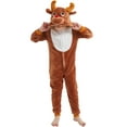 thumbnail image 6 of SWEETXIN Kids Reindeer Onesie Pajamas Halloween Plush Costume Sleepwear Christmas Gift for Girls Boys Jumpsuit 8Years, 6 of 7