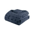 thumbnail image 3 of Twin Comforter Set, Machine Washable Clip Jacquard Comforter Set with Pompom Design, Navy 3-Piece( Includes Comforter and 2 Shams), 3 of 9
