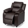 thumbnail image 3 of Costway PU Leather Kids Recliner with Armrest & Headrest Lounge Coffee, 3 of 8