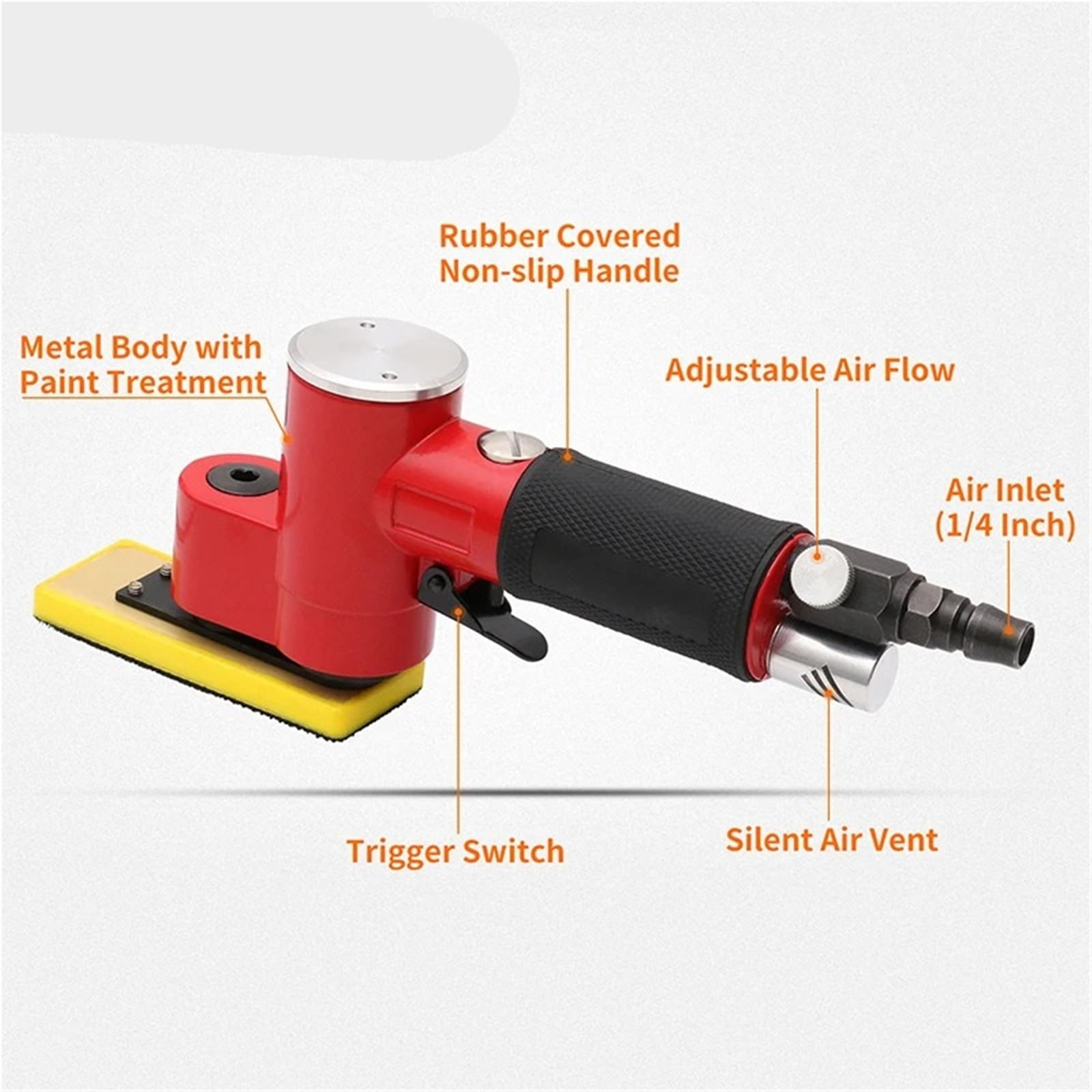 Pneumatic Sandpaper Polisher Tool Triangle Air Random Orbital Sander Machine for Woodworking Polishing and Metal-polishing - Multi-Purpose Tool
