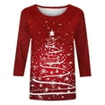 thumbnail image 5 of Wancir Christmas 3/4 Sleeve Tops for Women Crewneck Fashion 2024 Casual Plus Size Funny Graphics Fall Shirt, 5 of 5