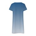 thumbnail image 5 of Wycnly Dresses for Women Plus Size Casual Loose Swing Tunic Tshirt Midi Sundress V-Neck Short Sleeve Gradient Print Summer Knee-Length Formal Dress Sky Blue s, 5 of 5