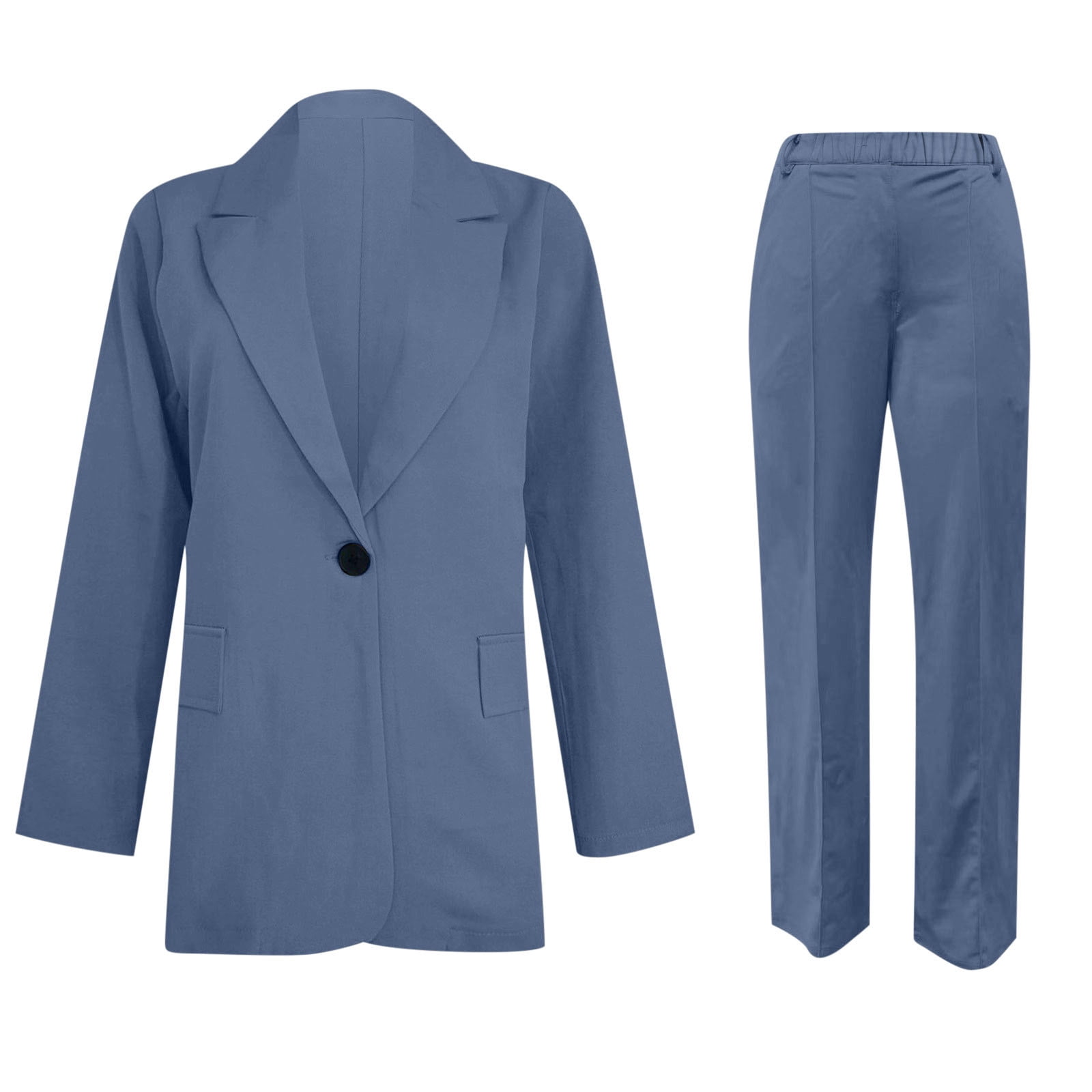 2026 Dressy Blazer Sets Women 2 Piece Business Outfits Plus Size Open Front Long Sleeve Blazers Matching Clothes