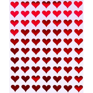 500 Large Red Heart Shaped Stickers on A Roll (1 Roll/500 Stickers)