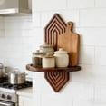 thumbnail image 6 of Halons Wall Mounted Wooden Shelf - Solid Wood Wall Shelf, Diamond Shape, Walnut Color Wall Decor for Planters/Display, Brown Finish (12x8.5x4.72in, 0.66lb) Wall Mounted Wooden Shelf - Sol, 6 of 7