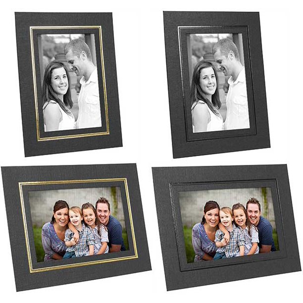 Cardboard Picture Frames 4x6 Black w/Gold Foil Border (25 Pack