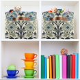 thumbnail image 6 of Yayeee Canvas Storage Basket with Handles for Shelves Fabric Bins Closet Organizer, Blue Floral Pattern, 6 of 8