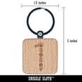 thumbnail image 2 of Elegant Botanical Floral Number 1 Square Keychain Charm Tag - Engraved Wood, 2 of 6