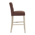 thumbnail image 4 of WestinTrends Hayes Bar Chairs, Linen Upholstered Button Tufted Kitchen Island Chairs Bar Height Stools Solid Wood Legs, Brown, 4 of 11