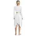 thumbnail image 2 of Doomiva Women's Color Block Liturgical Praise Dance Dress Irregular Hem Church Worship Dancewear White S, 2 of 7