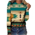 thumbnail image 2 of ICHUANYI Liquidación Mujer Casual Manga Larga Impresión Cuello Redondo Suelta Camiseta Blusa Tops ICHUANYI WER202308253680, 2 of 5
