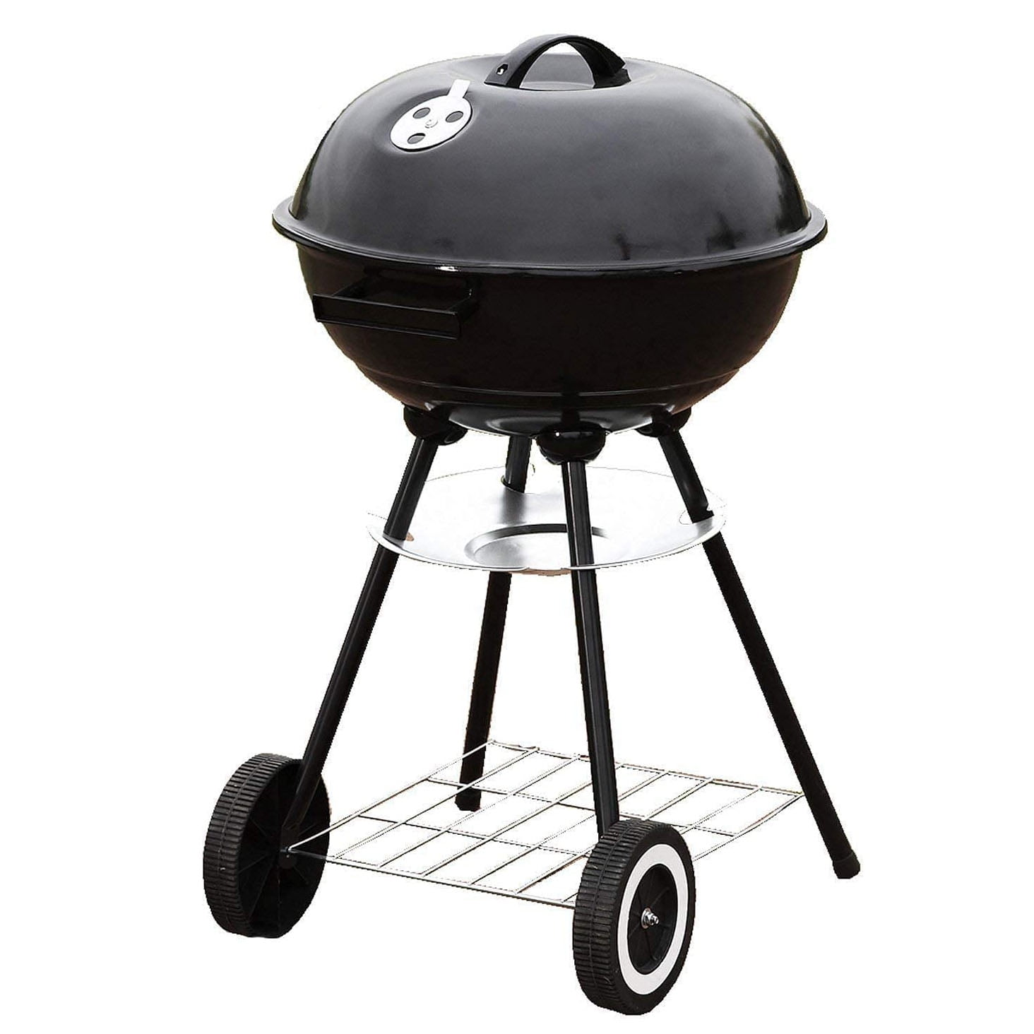 LavoHome 18" Black Kettle Style Charcoal Grill Outdoor Portable BBQ