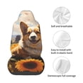 thumbnail image 4 of Picia Cute Corgi Sunflower Print Waterproof Sweating Car Seat Cover for Post Gym Workout, Running, Beach and Hiking, Universal Fit Anti-Slip Bucket Seat Protector, 4 of 5