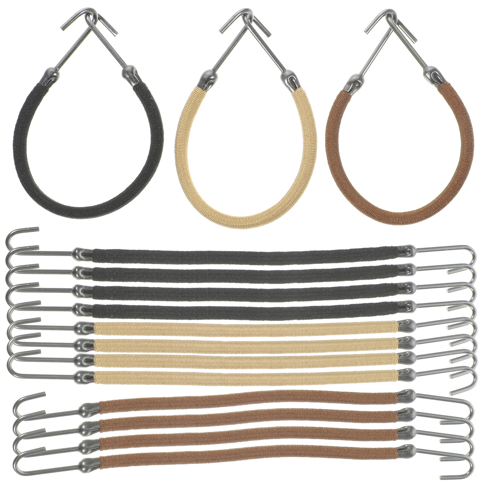 15pcs Women Ponytail Hooks Bungee Hair Ties Hair Accessories Elastic