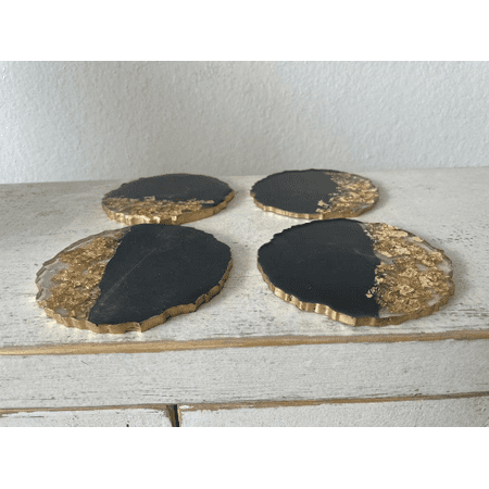 

Circular Wavy Resin Epoxy Coasters Set of 4 Hand made