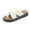 White_008, variant on Women Toe Ring Platform Slide Sandals, Crisscross Ruched Strap Slip On Shoes, Comfortable Casual Summer Footwear for Beach and Daily Wear White 7(EU-38)