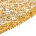 thumbnail image 4 of Rugs.com Outdoor Aztec Collection Rug – 3 Ft Round Yellow Flatweave Rug Perfect For Kitchens, Dining Rooms, 4 of 6