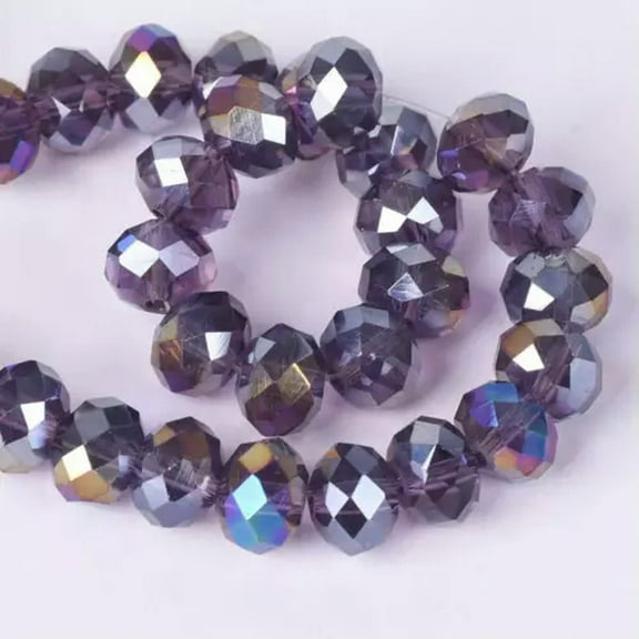 EOEMY 3mm 4mm 6mm 8mm 10mm 12mm Ab Rondelle Faceted Crystal Glass Loose Beads Lot-21A) Bluish Purple Ab-3X2mm (100Pcs)