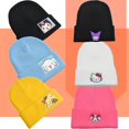 thumbnail image 2 of Hellokittys-gorro de punto bordado Kawaii Kuromi, lindo Sanrio, cálido, grueso, dibujos animados, Cinnamoroll, regalo de cumpleaños, invierno, nuevo LIUWENJING unisex, 2 of 2
