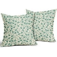thumbnail image 2 of Aqua Floral Pillow Covers 20x20 Set of 2 Vintage Rustic Old Style Cute Small Flower Teal Cream Print Decorative Outdoor Pillowcases Farmhouse Throw Cushion Case Decor for Couch Sofa Bed, 2 of 6