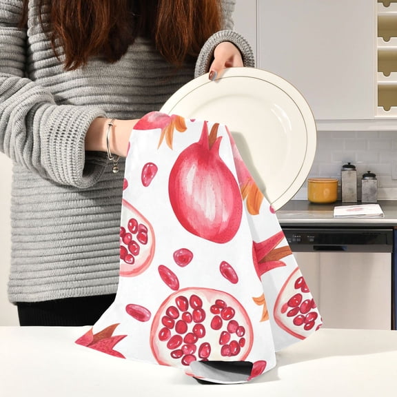 BZSMCE Kitchen Towels Creative Cute Pomegranate Pattern Pattern Durable Kitchen Towel