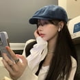 thumbnail image 3 of YooGuoGuo Women's Vintage Denim Newsboy Cap Slouchy Octagonal Cap Comfy Lightweight Painter Beret Hat, 3 of 8