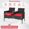 thumbnail image 3 of Gymax Causeuse de Patio avec Table Intégrée Coussins Doux et Dessus de Table en Verre Trempé Extérieur, 3 of 10