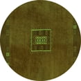 thumbnail image 1 of Ahgly Company Indoor Round Abstract Green Modern Area Rugs, 5' Round, 1 of 4