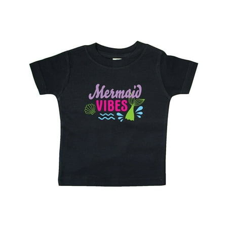 

Inktastic Mermaid Vibes with Tail and Seashell Gift Baby Girl T-Shirt