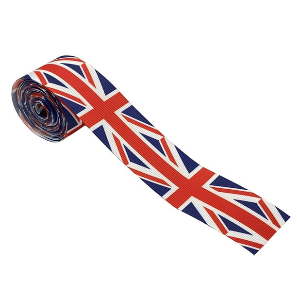 Cinta Union Jack de 38mm, cinta de grosgrain estampada con bandera del Reino Unido para hacer lazos para el cabello, suministros para hacer lazos, cinta de Jubileo, pulsera con bandera, manualidades,