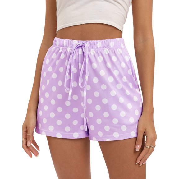 EFINNY Womens Soft Shorts with Pockets Pajamas Polka Dot Shorts