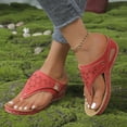 thumbnail image 2 of Orthopedic Flip Flop Wedge Sandals for Women With Arch Support Boho Comfort Walking Slip on Thongs Sandals, 2 of 7