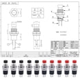 thumbnail image 4 of Riwesomey Botones pulsadores momentáneos de parada eléctrica de 5 piezas, tapas redondas planas de reinicio automático, componentes de Type3 NO3, 4 of 6