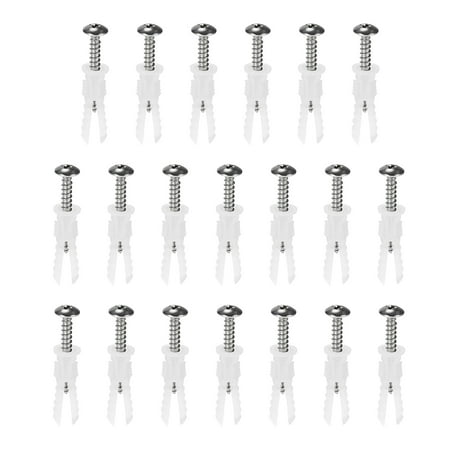 

6x32mm Expansion Pipe with Screws Plastic White 20 Pack
