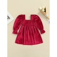 thumbnail image 4 of Kiapeise Toddler Baby Girl Velvet Dress Long Sleeve Lace Ruched Princess Dresses, 4 of 8