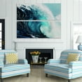 thumbnail image 2 of Empire Art Direct Blue Wave 1 & 2 Frameless Free Floating Tempered Glass Panel Graphic Wall Art, 24" x 63" each, Ready to Hang, 2 of 7