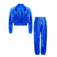 thumbnail image 3 of iixpin Boys Girls 2Pcs Dance Outfits Sequin Jacket with Pants Set Hip Hop Jazz Dance Birthday Party Costume Royal Blue 6, 3 of 6