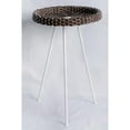 thumbnail image 2 of TX USA Corporation Indoor Traditional Storage Resin Wicker Square End Table, White, 2 of 2