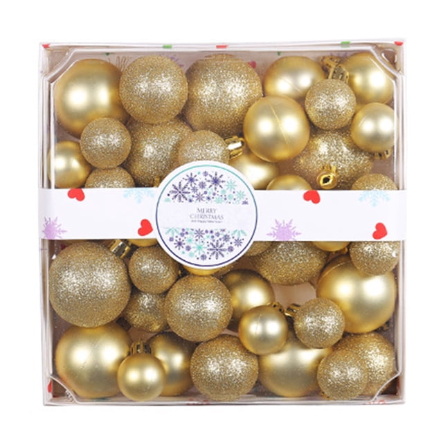 CSChome Christmas Ball Set 44Pcs Unbreakable Colorful Christmas Ball Pendant Set for Festive Party Decoration
