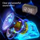 thumbnail image 4 of Altavoz Bluetooth inalámbrico | Altavoz inteligente con diseño de espejo mini | Reloj despertador con control remoto | Comando de voz | Audio de alta fidelidad | Decoración de oficina en casa, 4 of 5