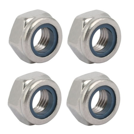 

4pcs M10 x 1.25mm Pitch Metric Fine Thread 304 Stainless Steel Hex Lock Nuts