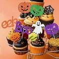 thumbnail image 3 of 25 Pieces The Spooky One Cake Topper with Halloween Cupcake Toppers Pumpkin Ghost BOO EEK for Halloween Themed 1st Birthday Party Decorations, 3 of 6