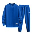 thumbnail image 4 of Gubotare Men Tracksuit Men's 2 Piece Sweatsuits Outfits Casual Crewneck Jacquard Sweatshirt Joggers Sweatpants Set Tracksuit (Blue,XL), 4 of 4