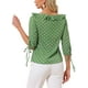 thumbnail image 3 of Blusa de verano con puntos de polka y cuello con volantes para mujer, de media manga, XS, verde polvo, 3 of 6