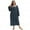 Navy, variant on Women's Plus Size Nightgown Long Sleepwear Floral Printed Long Sleeve Lace Square Neck House Dress Sleepshirts, Light Blue 3XL