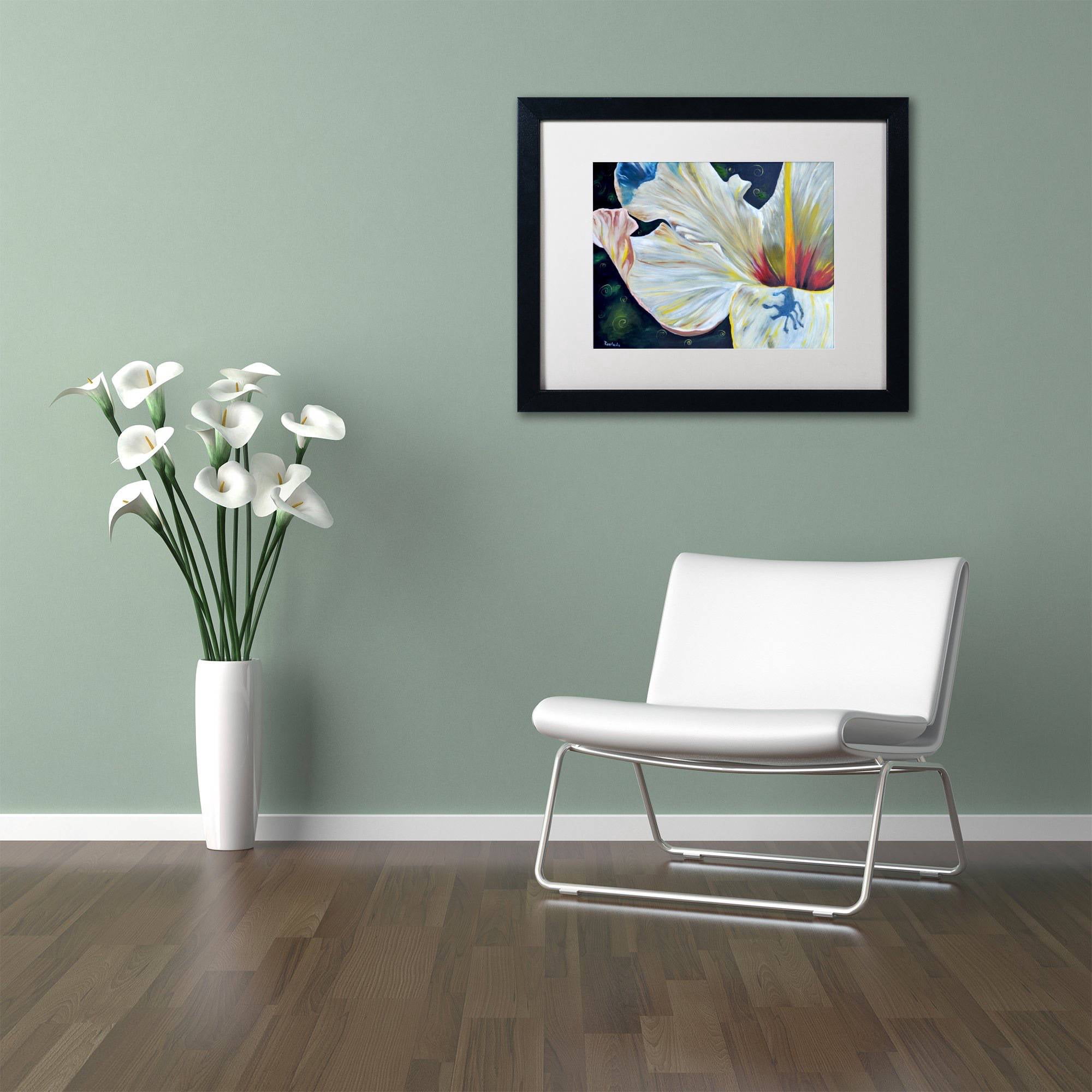 Trademark Fine Art "Hibiscus" Canvas Art by Jennifer Redstreake White Matte, Black Frame